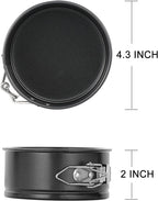 Hiware 4-Inch Mini Springform Pan Set - 4 Piece Small Nonstick Cheesecake Pan for Mini Cheesecakes, Pizzas and Quiches