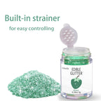 Green Edible Glitter Glimmer Powder for Cakes Drinks - Colaele 5 grams Food Grade Luster Dust Metallic Food Decorating Sprinkle Disco Brew Dust for Cake Decorations Wine Beverage Candy Dessert, Vegan