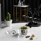 kitCom Crystal Candy Dish with Lid Hand-Cut Home Decorative Jewelry Box Candy Jar W 4" x H 3.5", Comes With Gift Box