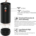 Nuttii Burr Coffee Grinder – Electric, Portable, Small, Quiet Conical Burr Coffee Bean Mill, 20 Adjustable Settings for Espresso, Pour-Over, French, Press Moka for Home Travel Use (Almond Cream)