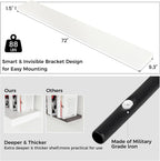 Floating Shelves for Wall, Large Wall Mounted Shelves with Invisible Brackets, Long Wood Floating Shelf for Living Room, Bedroom, Kitchen, (White, 72" W x 9" D x 1.5" H)