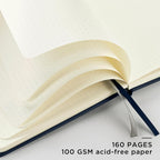 &And Per Se Dotted Journal Notebook, A5 Hardcover Bullet Dotted Journal, 160 Pages 100 gsm Thick Dotted Paper, 3 Sheets of Stickers Included - 5.7'' x 8''（Dark Blue）