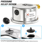 MEANLIN MEASURE 0~30Psi Dry Low Pressure Gauge Stainless Steel 1/8" NPT 2" FACE DIAL Waterproof for Pool Sand Filter Water Oil Air Pressure Test Lower Mount, with 1/4" NPT and 3/8" NPT Hex Bushing