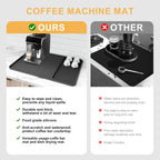 Silicone Coffee Mat, 24''x16'' Bar Mat with Detachable Dish Drying Mat - Fits Under Coffee Maker & Dish Rack