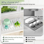 Stone Drying Mat for Kitchen Counter - 24x16 Inches Foldable Quick-Dry, Stone Dish Drying Mat Suitable for Kitchen Countertops | Environmentally Friendly A gift for Mom.