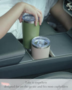 Travel Coffee Tumbler 20oz, 1 Pack Leakproof Travel Coffee Mug with Lid and Straw, Stainless Steel Double Wall Vacuum Insulated Tumbler for Hot/Iced Drinks (Textured Matte, Lilac Pink)