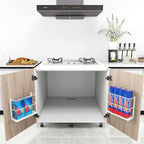 2 Pack Kitchen Wrap Organizer Door Mount, Aluminum Foil Holder Cabinet Door Organizer Cabinet Storage Basket for Kitchen Wrap/Food Bag Storage, White