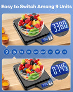 Large 5kg/11lb Kitchen Scale with 0.1g/0.01oz High Precision, USB Rechargeable Food Scale, Stainless Steel Pan, with Tare Function,for Baking Cooking Coffee Package Postage