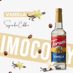 Jimoco® Syrup Pump Dispenser + Torani® Vanilla Syrup, 25.4 oz - Coffee Syrup Pump & Flavoring Bundle