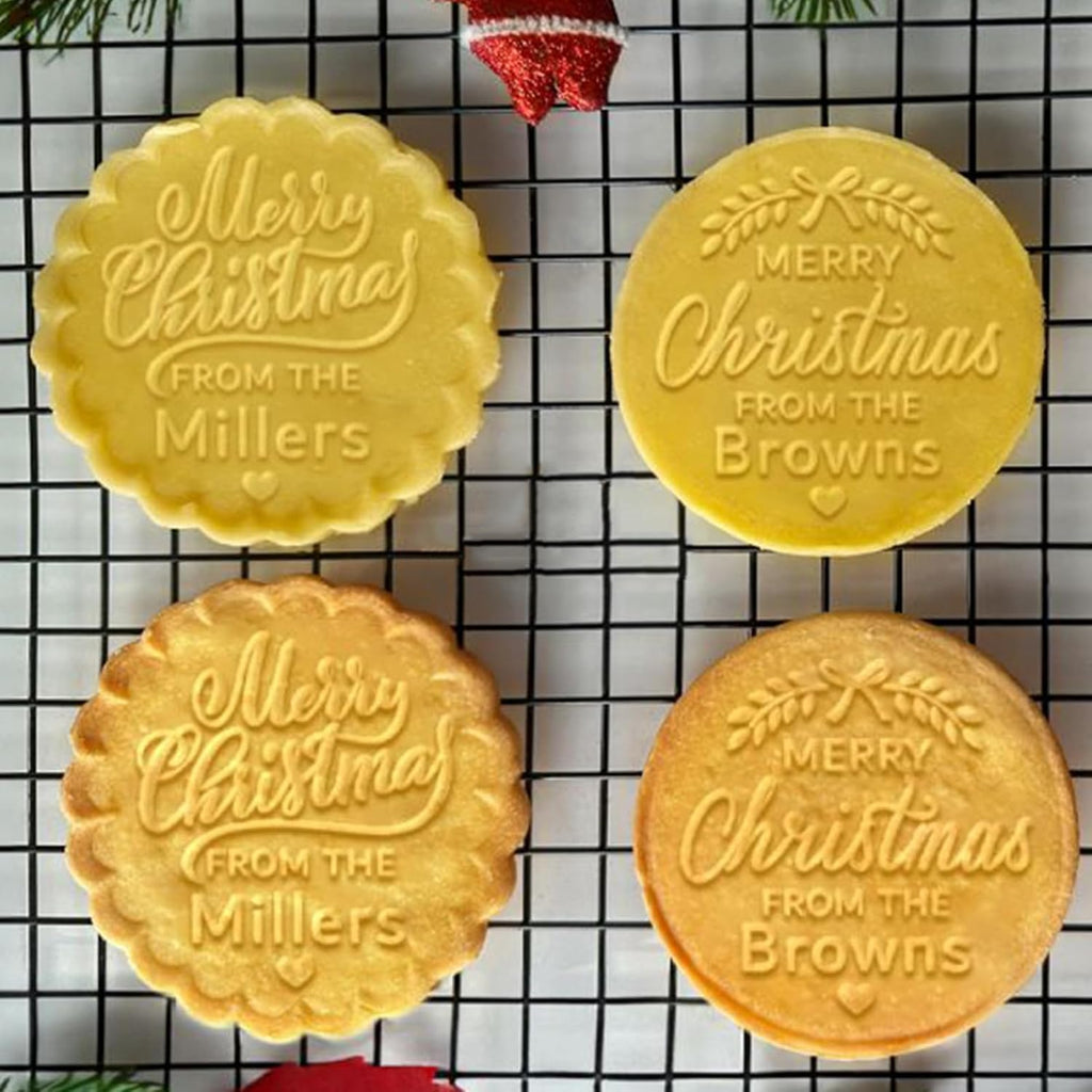 2025 Personalized Christmas Cookie Stamp Unique 3D Embossed Design Fun Tool for Baking Art (C)