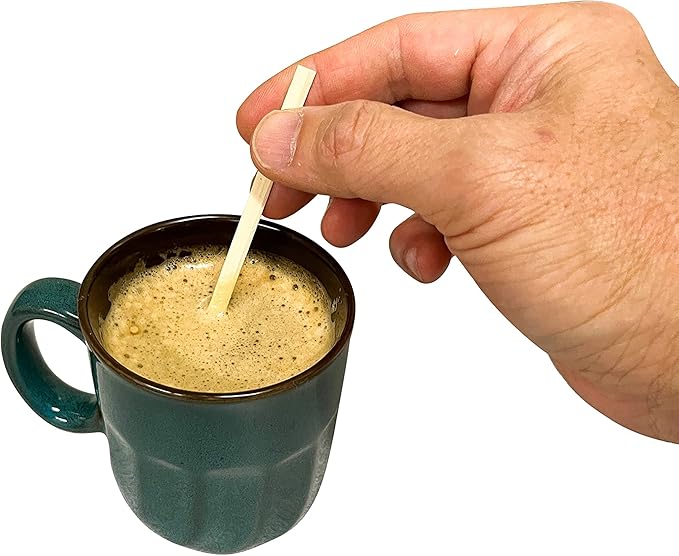 1000 Count | KingSeal Bamboo Coffee Stir Sticks, 5.5 inches, Square End, Stronger and Thicker Than Standard Wood, 100% Renewable and Biodegradable - 1 Box of 1000 Stirrers