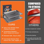 Grilling Prep and Serve Trays Set of 2 Stackable Stainless Steel BBQ Trays Marinating Tray Food Serving Platter for Cooked and Raw Meat BBQ Prep Tub Dishwasher Safe