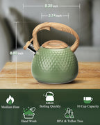 Tea Kettle Stovetops, 2.5 Quart Food Grade Stainless Steel Water kettles for Stove Top Teatop with Anti-hot Ergonomic Handle,Suitable for All Heat Sources