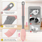 2Pcs Grill Basting Brush - Extra Long Silicone Basting Pastry Brush for Grilling 2inch Wide,Heat Resistant Brushes Spread Oil Butter Sauce Marinade for Cooking Baking BBQ(Pink 2)