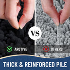 Arotive Luxury Chenille Bathroom Rug Mat, Extra Soft Thick Absorbent Shaggy Bath Rugs, Non-Slip Machine Wash Dry, Plush Bath Mats for Bathroom, Shower and Tub, 24x16, Black