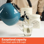 Circulon Enamel on Steel Whistling Teakettle/Teapot With Flip-Up Spout, 2 Quart - Gray