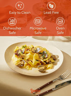 Sweese 11 Inch Porcelain Dinner Plates, Set of 6 - Beige, Vitrified China, Curve Collection, Dishwasher Microwave Safe