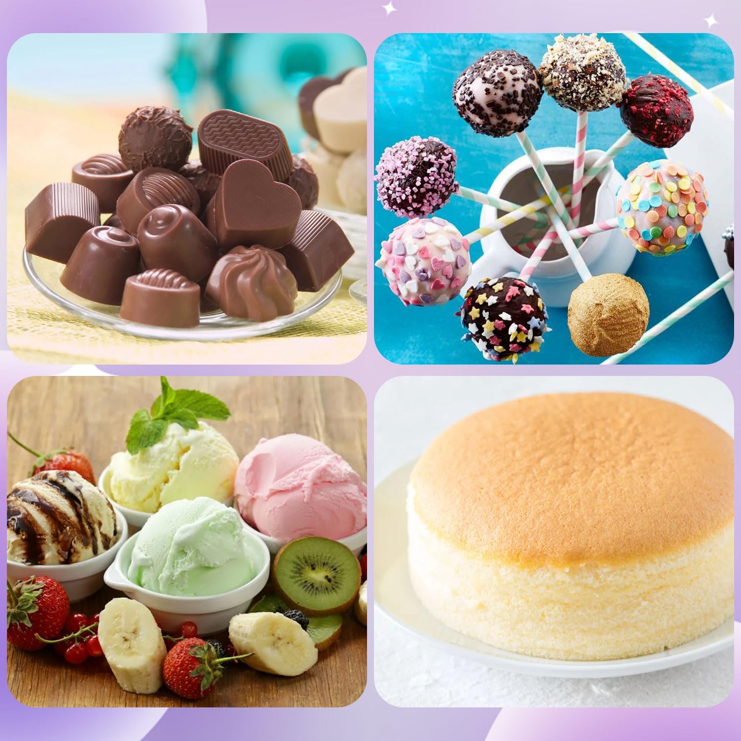 Cake Pop Mold Set - 3 in 1 Detachable Lollipop Cakepop Molds Include 100 Cake Pop Bags Sticks Twist Ties and 1 Decorating Pen for Lollipop Candies Chocolates Baking Supplies