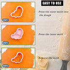 8 Pcs Dinosaur Cookie Cutters Set Baking Molds 3D Dinosaur Press type Cookie Cutter for Baking, Fondant, Cheese, and Pastries