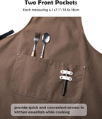 Lisianthus 2 Pack Adjustable Bib Aprons for Women with Pockets, Men's Kitchen Cooking Apron