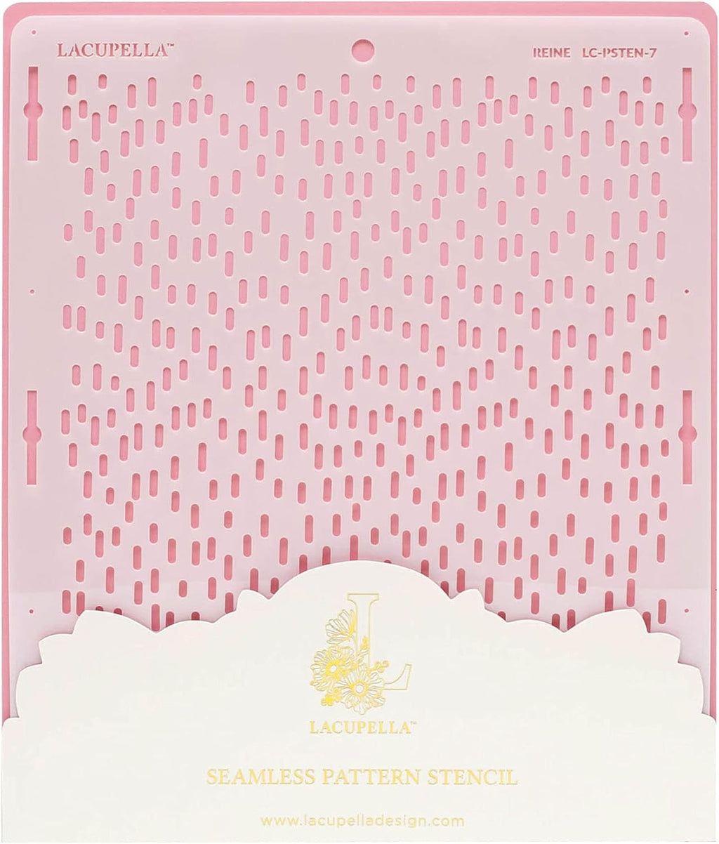 Cake Baking Stencil - Seamless Delicate Pattern for Decorating Tall Double Barrel Cake to Use with Buttercream, Royal Icing, Ganache, Paint, Airbrush (Reine)