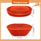 Silicone Banneton, Sourdough Bread Baskets (Set of 5, 6.5 Inch), Mini Oval Proofing Bowls, Bread Making Baking Supplies, Banneton proofing basket for Sourdough Baking