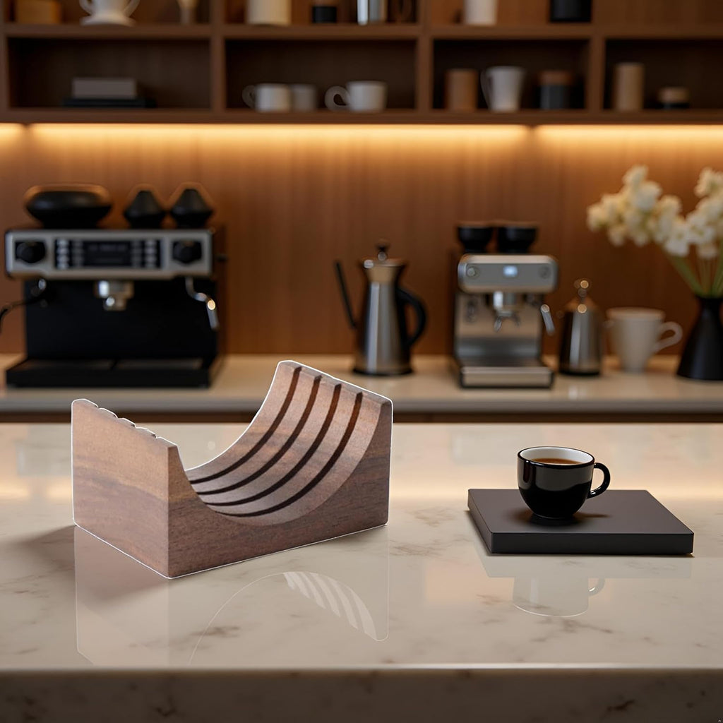 Espresso-Puck Screen Walnut-Stand Coffee Reusable Filter for Espresso-Portafilter Holder Wooden-Stand for 51/53/58mm Coffee Filter Screen Holder Coffee Machine Part Accessories