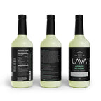 (3 Pack) LAVA Premium Authentic Mojito Mix, Made with Real Lime Juice, Mojito Mint, Spearmint, Demerara, Cane Sugar, Refreshing Rum Mojito Mixer. Ready to Use. 1-Liter (33.8oz) Glass Bottle
