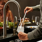 Ionic Bottle Brush, Magnetized to Stand Upright, Stainless Steel with Replaceable Head, Silver