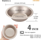 CHEFMADE Mini Pie Pan Set, 5-Inch 4Pcs Non-Stick Round Bread and Cake Bakeware for Oven and Instant Pot Baking (Champagne Gold)