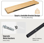 Floating Shelves for Wall, USA-Sourced Brich Wood 36 Inch Long Wall Shelves Set of 2, Natural Wooden Mounted Picture Ledge Shelf, Nursery Book Storage Shelf Kids Bookshelf, Display Shelf