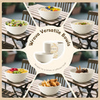 Beige Wheat Straw Bowls for Cereal and Salad,Alternative Plastic Bowls Set of 6,40oz Unbreakable Soup Bowls suitable for Kitchen,Party,Camping and R.V.