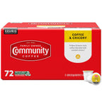Community Coffee Coffee & Chicory 72 Count Coffee Pods, Medium-Dark Roast, Compatible with Keurig 2.0 K Cup Brewers, 72 Count (Pack of 1)