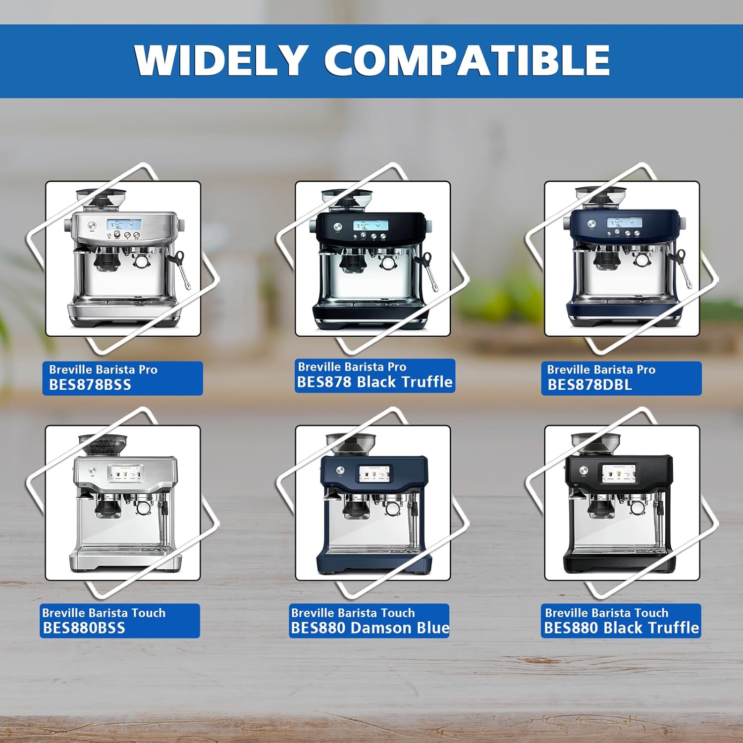 Replacement Water Filter for Breville Barista Touch Espresso Machine BES880 BES881, Barista Pro BES878, Oracle Touch BES990, Oracle BES980, Dual Boiler BES920 Bambino ClaroSwiss Sage, BES008WHT0NUC1