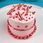 Twisweet Rose Gold Pearl Rods Sprinkles, Edible Sugar Pearls for Cake Decorating, Mix Size Baking Candy, Cake Topper Cupcake Cookie Ice Cream Dessert Decorations, Valentine Mother's Day Birthday Wedding Party Supplies(130g/4.58oz)