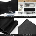 Extra Large (28 inch by 16 inch) Thick Rubber Service Bar Mat for Home Kitchen Counter Mat, Bartender Bar Mat, Dish Drying Mat, 1 Pack Black