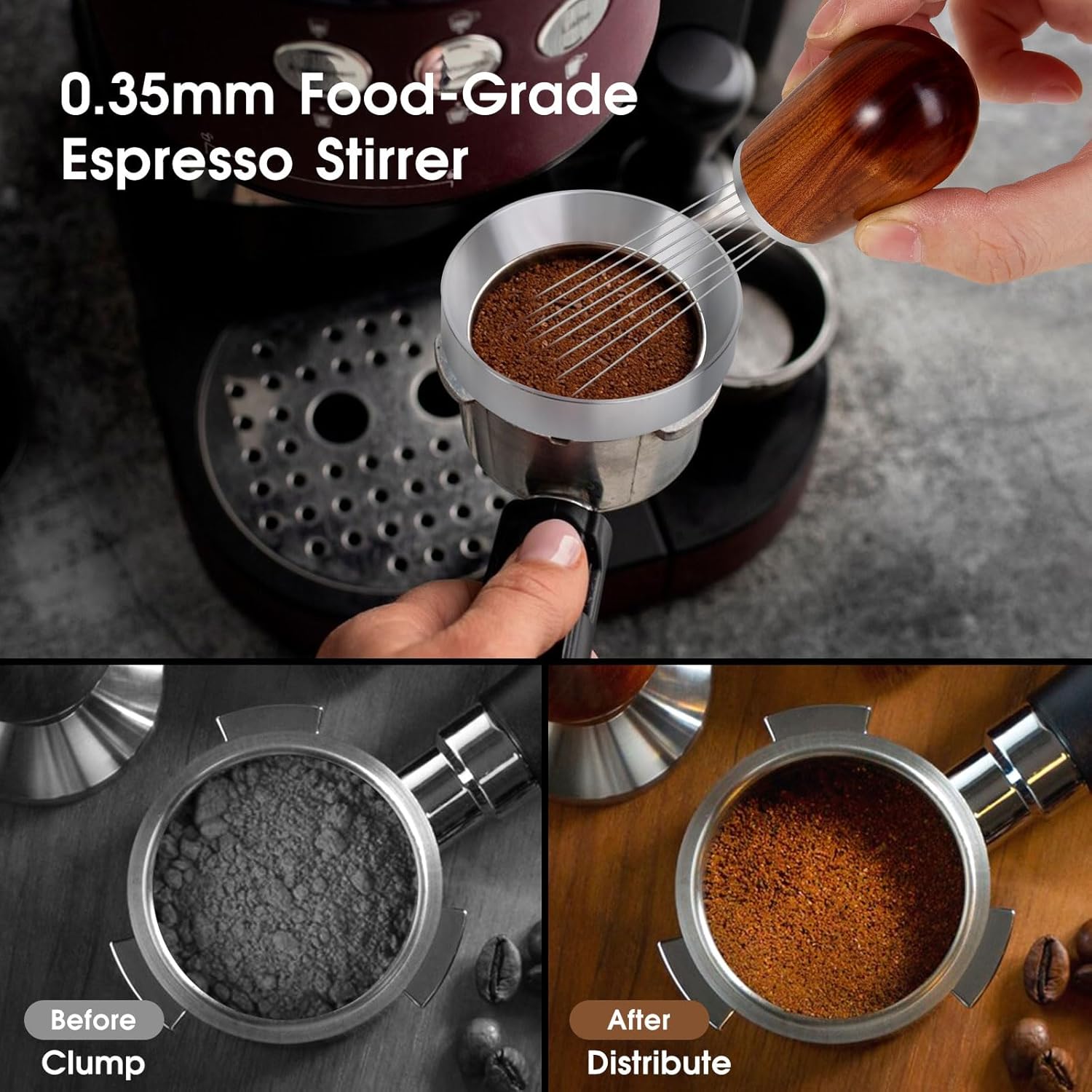 58mm Espresso Accessories Kit, WDT Tool, Dosing Funnel and Puck Screen Set, 316 Stainless Steel Needle Coffee Distribution Stirrer Fits Breville 58 mm Espresso Machines and Portafilter