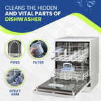 True Fresh Dishwasher Cleaner & Deodorizer Tablets 18-Pack, 20g Each - Powerful Limescale & Odor Removal - Deep Clean for Sparkling Dishwashers - Safe, Effective, and Compatible with All Models