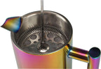 French Press Coffee Maker – 1 or 2 Cups Small Stainless Steel Coffee Maker Double Walled French Press Rainbow 12oz/350ml