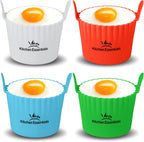 Air Fryer Baking Ramekins – Premium Food-Grade Silicone Mold Cups – Easy Release Nonstick Bakeware Set, 4-Pack for Eggs, Muffins, Cupcakes, Puddings, Tarts, Custards, and More!