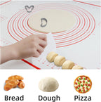 32x24" Extra Large Dough Mat Silicone Baking Mats for Rolling Pastry Kneading Sheet Sourdough Bread Baking Supplies Red