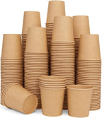 6 oz Kraft Paper Cups - 500 Pcs Disposable Paper Cups Hot Cold Beverage Drinking Cup for Coffee, Water, Tea, Juice, Espresso & Cortado