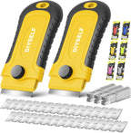DIYSELF Razor Blade Scraper | Scraper Tool for Cleaning, Glass, Stickers | 2 Pack Scraper with 30 Pcs Extra Single-edged Razor Blades | Paint Scraper | Razor Scraper | Glass Scraper
