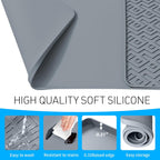 Silicone Coffee mat 24''x16'' – Non-Slip Bar Mat with Detachable Drying Layer for Espresso Machines, Countertops & Dish Racks