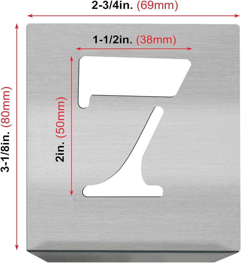 HAUTMEC Vintage Aluminum Numbers Stencils, 0 to 9 Aluminum Stencils & Holder, 2"(50mm) Numbers, Shop Stencil, Advertising Stencilling, Craft-Printing, Reusable HD00002