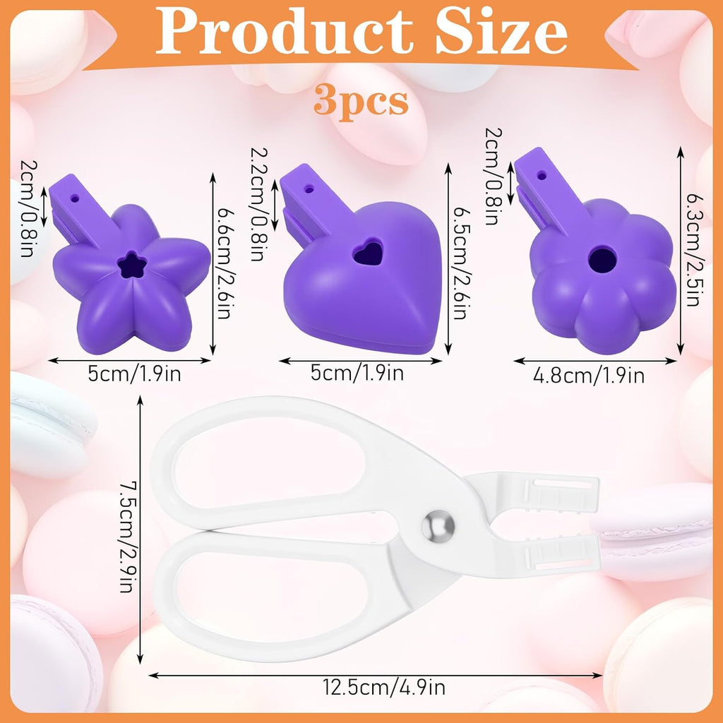 3 Set Cake Pop Molds with Detachable Anti slip Handle, Heart Flower Star Silicone Molds Kit Set, Cake Pop Mold for Lollipop Candies Chocolates