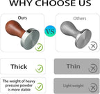 51mm Coffee Tamper Espresso Hand Tamper 304 Stainless Steel Espresso Wooden Handle Coffee Tamper with Mat (51mm)