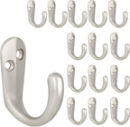 IBosins 15PCS Coat Hooks Wall Mounted Single Prong Robe Hook for Hanging Towel Hooks with 30 Screws for Bags, Hat, Cap, Scarf, Cup (Silvery)