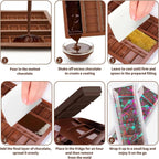 Chocolate Bar Mold, Silicone Thick Chocolate Bar Molds for Dubai Chocolate Bar Pistachio, Break Apart Candy Bar Mold for Stuffed Bars Knafeh Chocolate Bar Kit