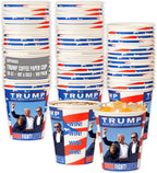 Smygoods Trump Design Disposable Paper Coffee Cups (10 OZ, 100 Count) For Hot Beverages, Tea, Espresso, Cocoa - To Go Drink Containers, Café & Office